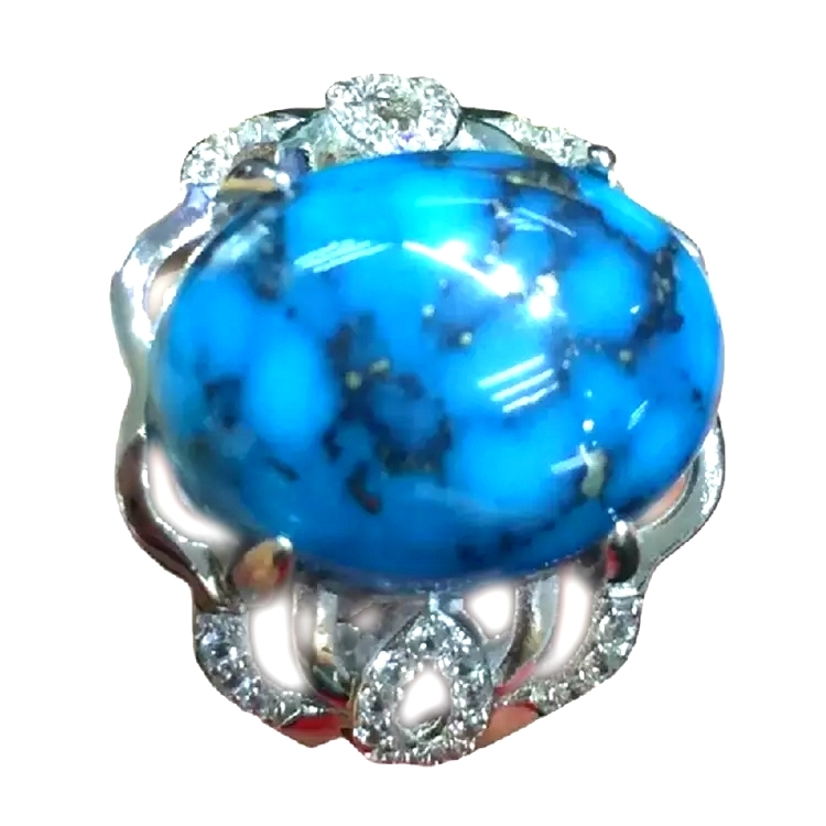 Bílé tyrkysové kroužky Mojave tyrkysový stříbrný prsten 925 Sterling Silver Gemstone kroužky 1
