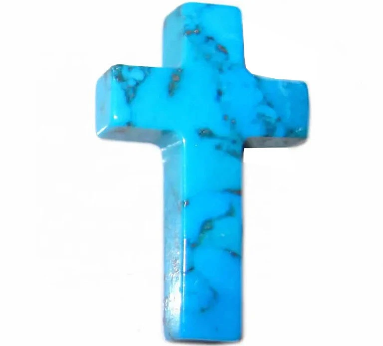 natural green genuine 100% naturaly Turquoise Cross Beads passed GIA test for gemstone jewelry making 1