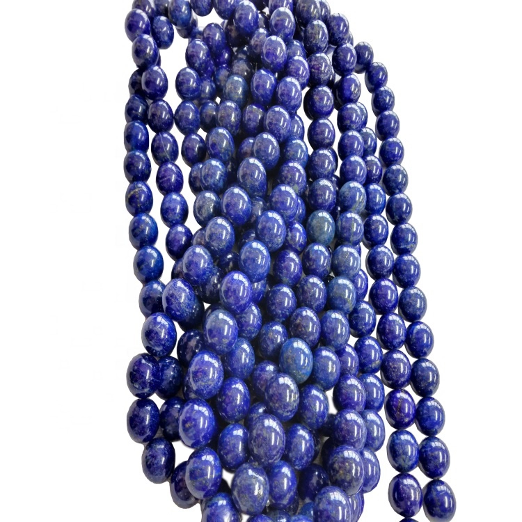 Cadena natural lapis lazuli cuentas redondas piedras preciosas genuinas perlas populares joyas sueltas 1