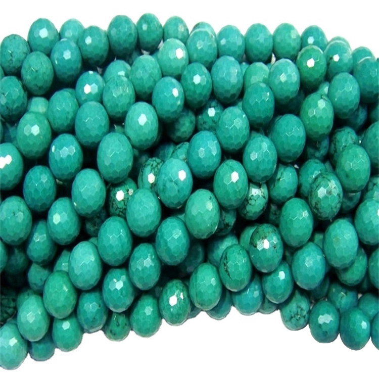 Cilalanmış firuzəyi Gemstone firuzəyi dəyirmi meşə muncuq 1