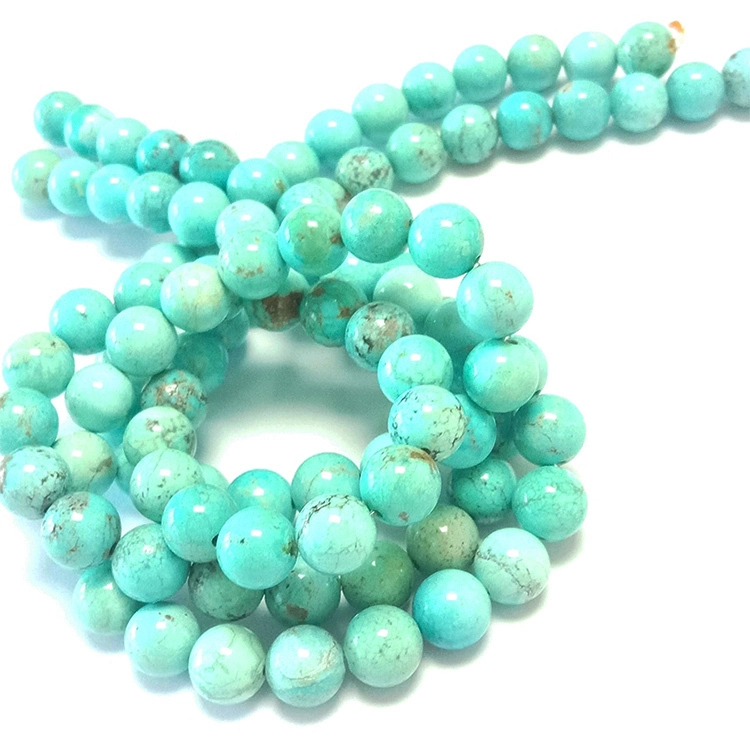 Beads rodons 100% turquesa natural perles de color turquesa natural de gran qualitat 1