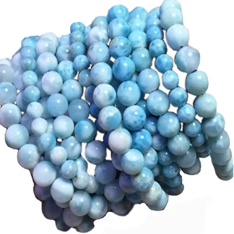 Braccialetti di Larimar naturale rare lucidatura e pietra preziosa liscia 1