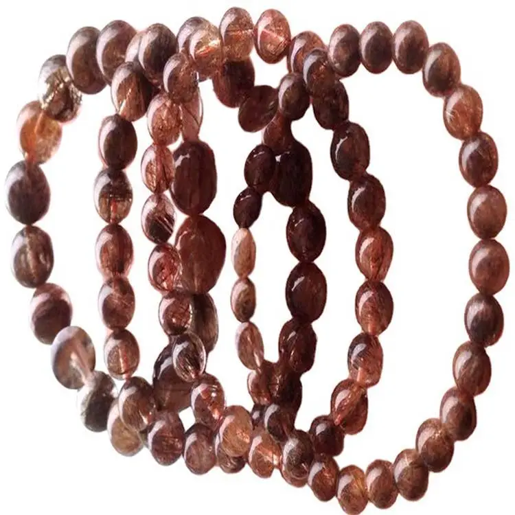 Gopper Rutilated Quartz Gemstone Round Bead Strands Naghimo sa Bofesale 1