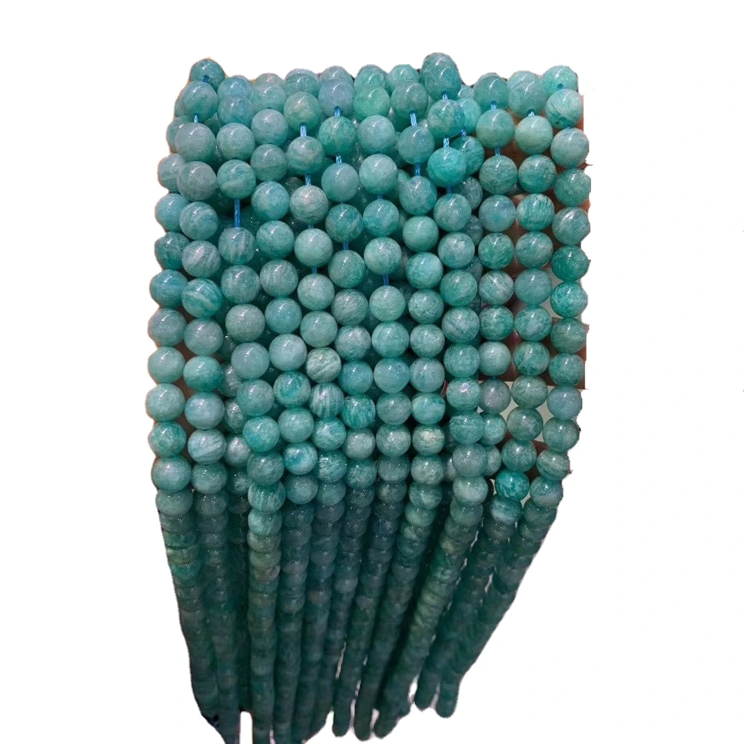 2mm 3mm 4mm Natura Amazonita Bidoj Facetita Ronda Formo por Brakringo Koliero Diy Juvelaĵoj Faranta Gemoŝtonan Distanciperlon 15 Coloj Lon 1