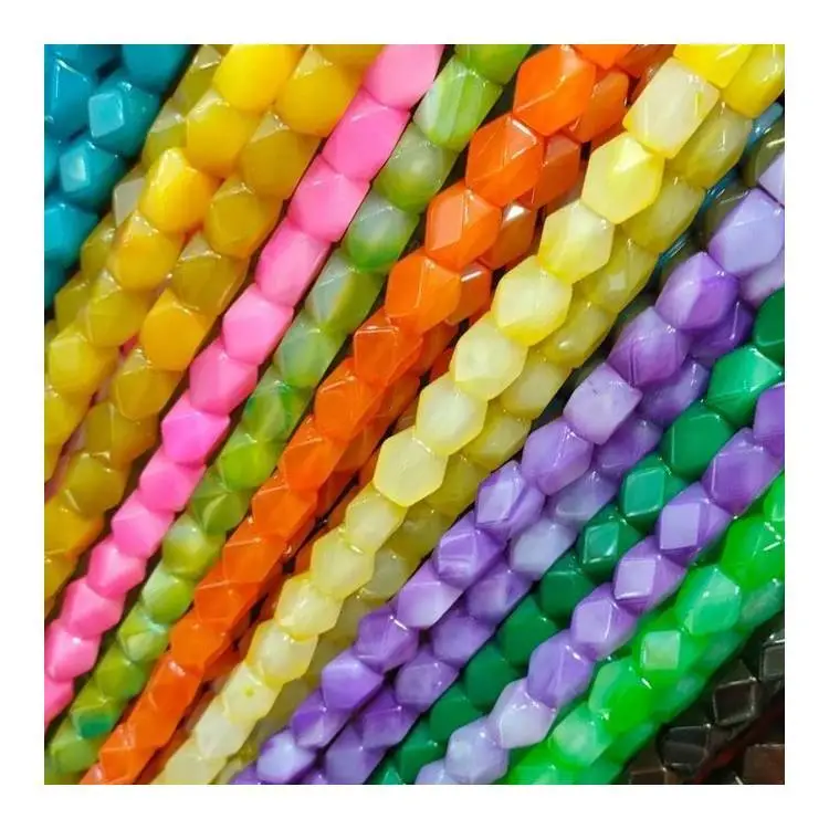 Natural Agate Gemstone Loose Beads 6mm 8mm 10mm Smooth Faceted Shape Beads 1