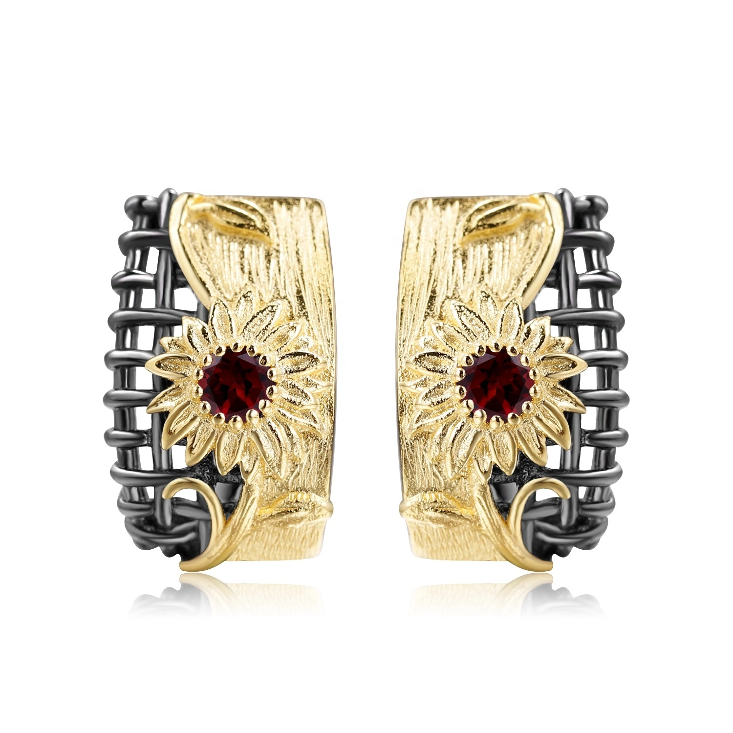 Gold-plaaditud ruby ​​kõrvarõngas 1