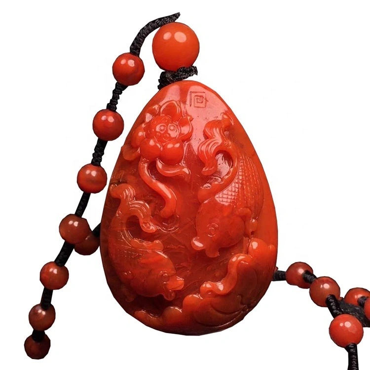 South Red Agate Beddant azụ na-eji ọla na-acha ọbara ọbara nanhong mkpụrụ obi na-acha ọbara ọbara 1