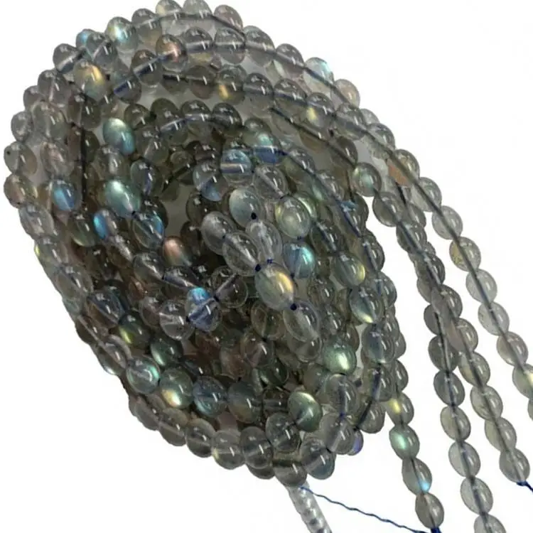 Piedra preciosa labradorita redonda de 8-14 mm para joyería que hace cuentas pulsera collar de piedras preciosas sueltas 1