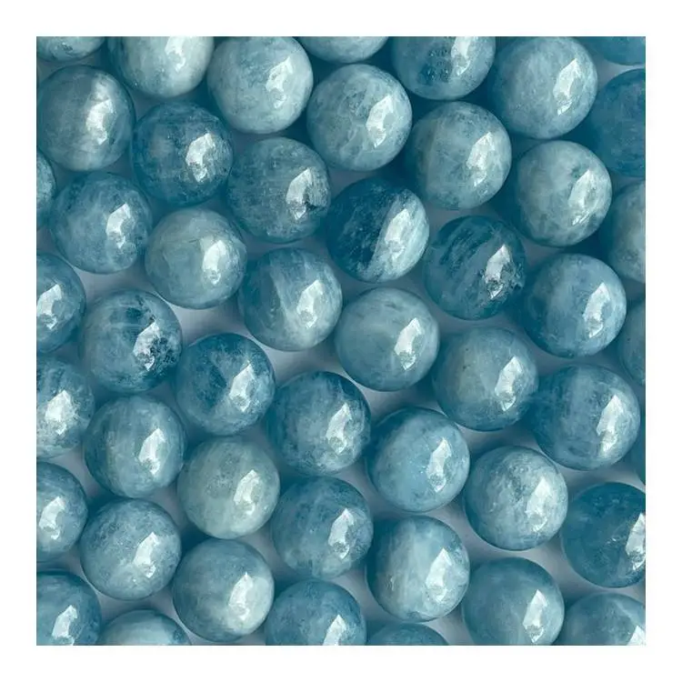 Aquamarine Piedra Bead Hermoso Natural Color Azul Milky Bule AquamarineHigh Calidad Gemstone 1