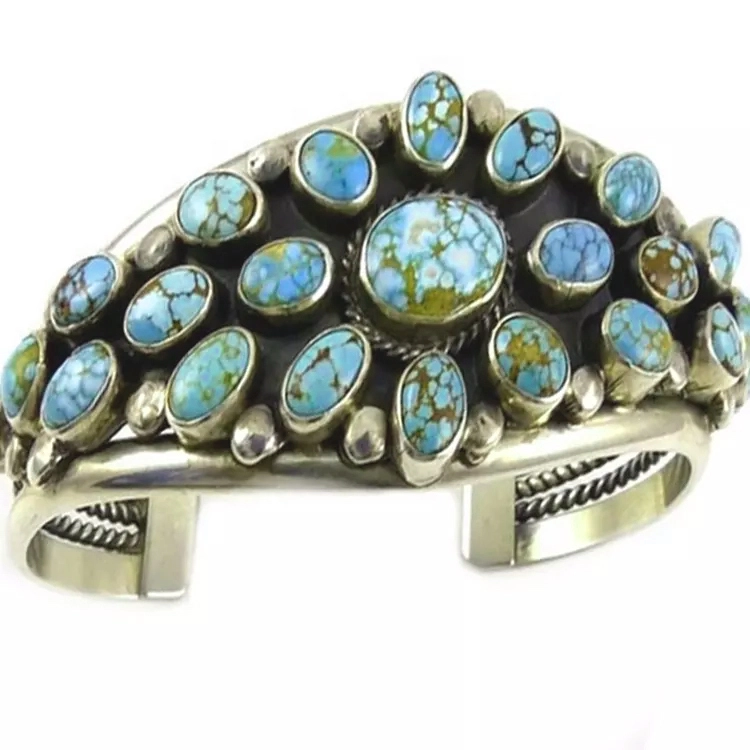 Njemački tirkizno srebro Bangles 925 Sterling Silver Tirquoise Bangle 1