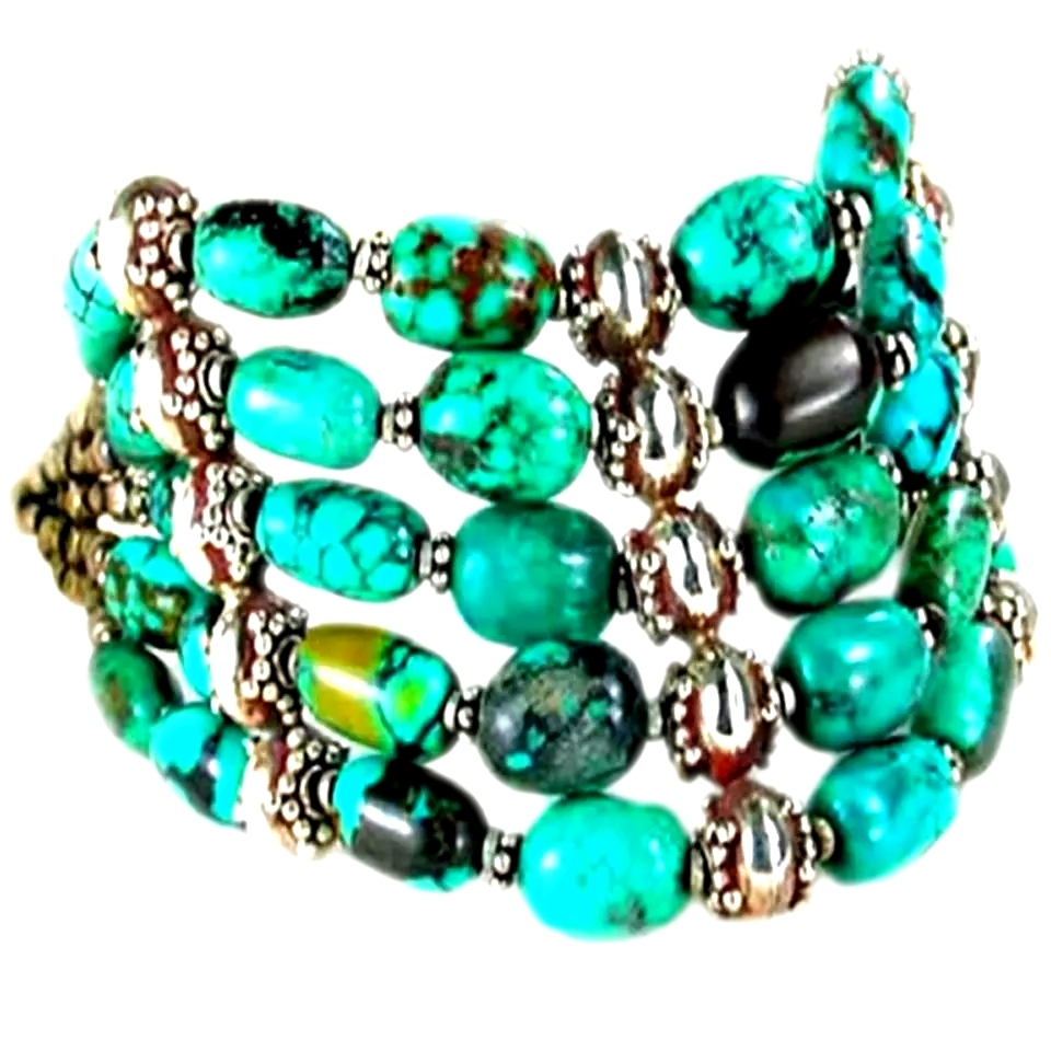Türkis Howlite Bangle Heilung Türkisanschluss Charm Armreif Schmuck 1