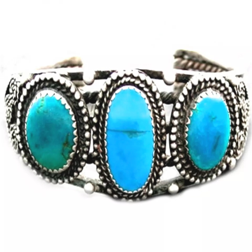 100% naturally Intarsia gemstone Turquoise Bracelet bangle 1