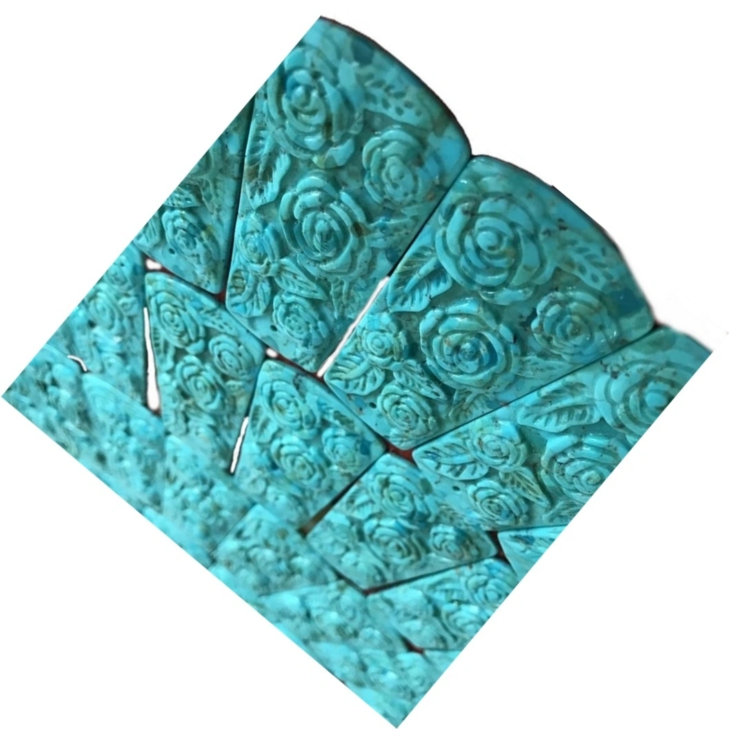 turquoise carved beads Fancy Turquoise Flower Carving Beads Carving Beads 1