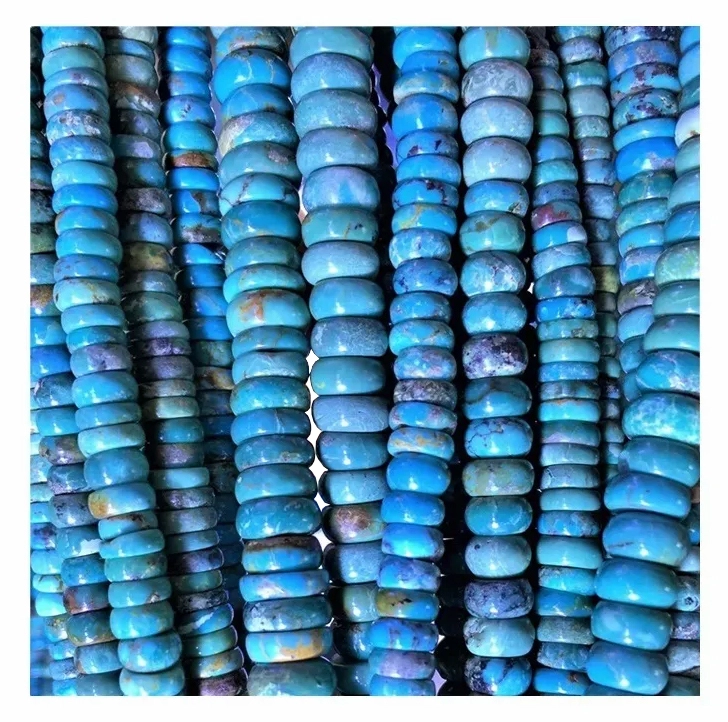 Təbii firuzəyi baraban muncuq mavi yaşıl firuzəyi gemstone muncuqları 1