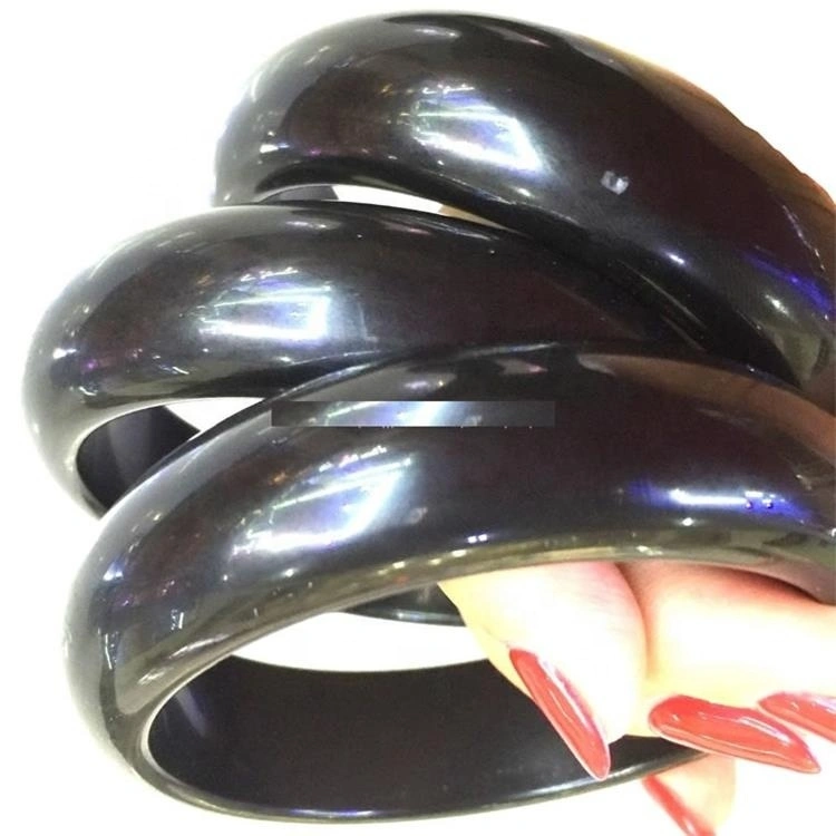 Fashion sieraden Bracelet GroleSale Obsidian Obsidian Gemstone Banglatur Natural Black Obsidian Jade Hand Carved Real A Stone Bangle 1