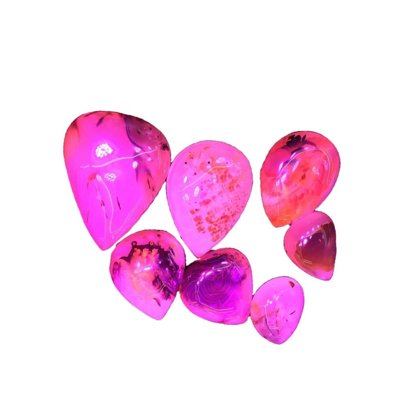 Natural nga Blossom Blossom Agate Pendante Marquise Pear Puti ang gamay nga puffy gemmy gemmy natural nga bato Pendan 1