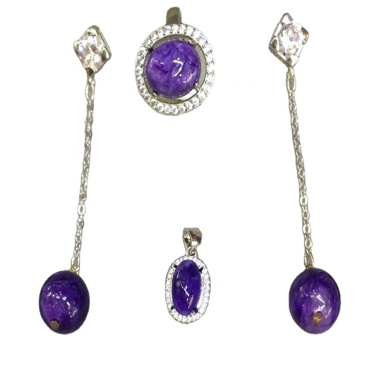 La modă Charite Bangle Pandantive Inele Cercei Set Gemstone Bijuterii de argint 1