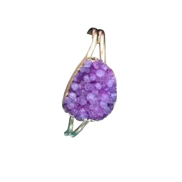 Agat Druzy, ტიტანის ლურჯი Druzy Drugy Amethyst Cabochon ჩინეთიდან 1
