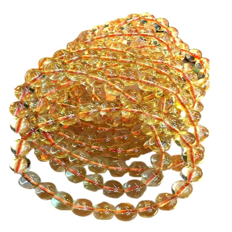 8mm rûne natuerlike citrine stiennen kralen snaren oanpast armband 1