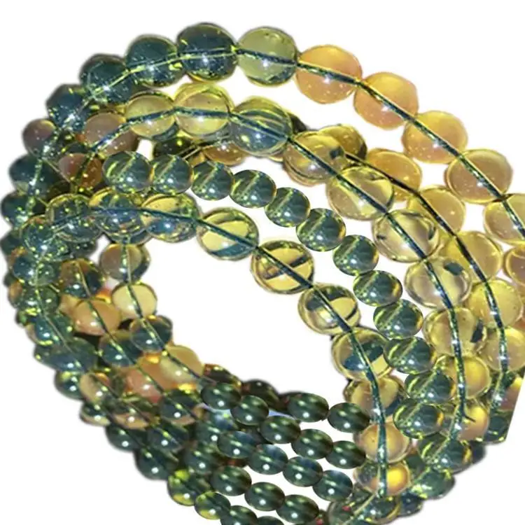 100% Naturalmente 7mm Bule Amber Amber Torro Bracciale Bracciale gioielli / regalo / gioielli unisex 1