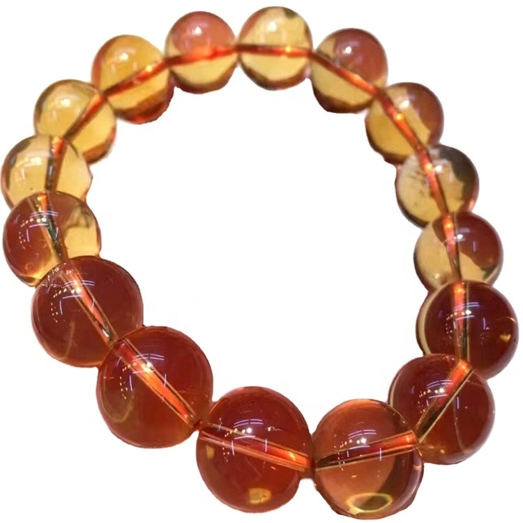 Citrina kristala brakringo kun altkvalita/Agordebla braceleto 1