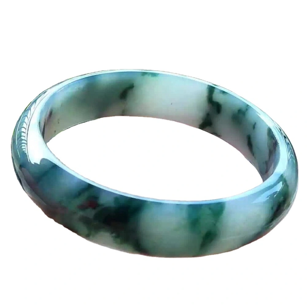 Myanmar Emeralle / May BirthTone Diyariya Jewellery ji bo jina / Delicious Gemstone Hook Bangle 1