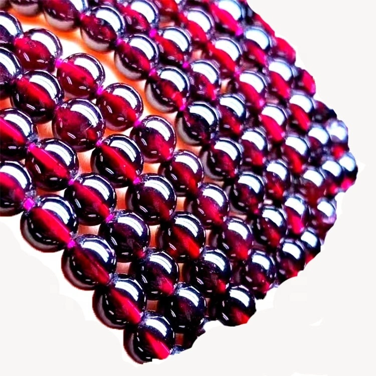 Garnet rojo natural Piedra de piedras preciosas sueltas para collar Pulsera Pendientes Joyería DIY haciendo cuentas redondas 1