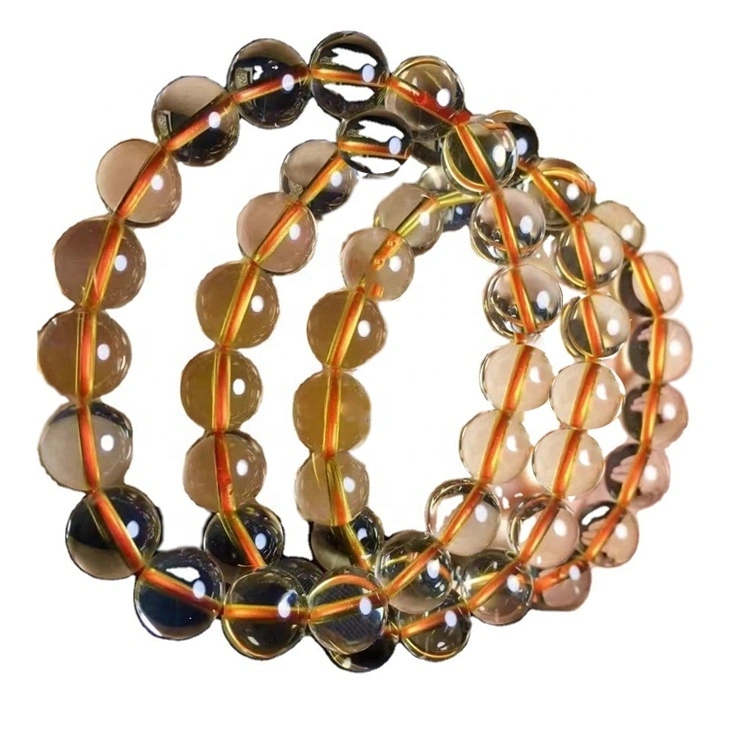 Genuine Citrina Natural Stone Stretch Tondo Round Natural Citrino Pietra Strings Braccialetto personalizzabile Braccialetto personalizzabile 1