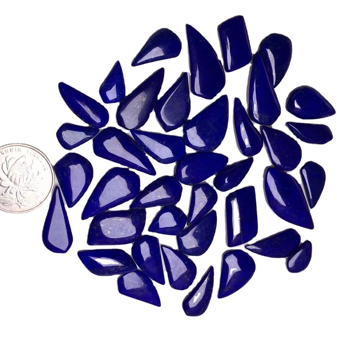 ខ្នើយ Lapis Lazuli Cabochon រលុង Gemstones SeMi ដ៏មានតម្លៃពាក់កណ្តាលធម្មជាតិ 1