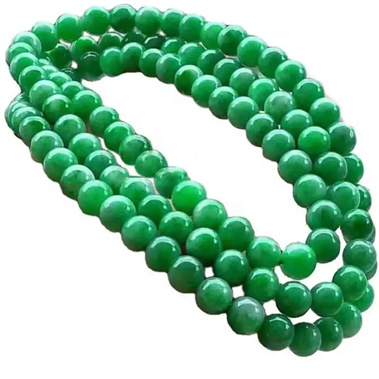 Collana per perle rotonde smeraldo di gioielli di pietra 1