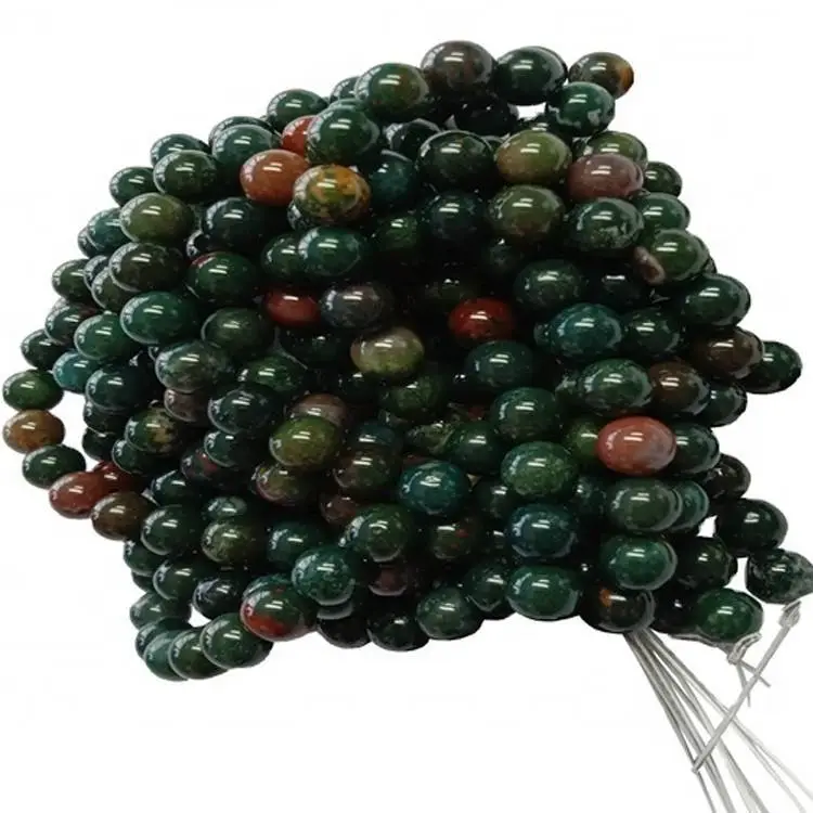 Wholesale gemstone beads green Natural Bloodstone round Beads per strand 16inch 1