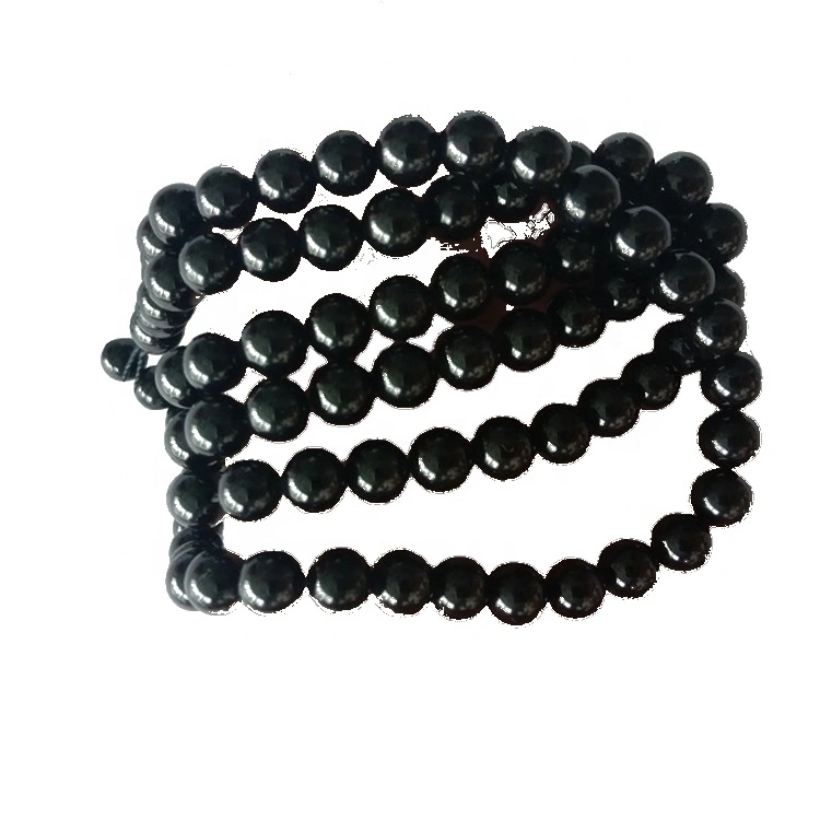 6mm Natura Nigra Spinel Gemo Rondaj Malfiksaj Bidoj 16 coloj Plena Strand Nigra Spinel Bidoj 1