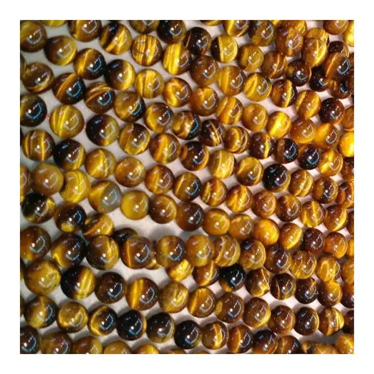 Tigre amarillo natural ojo redondo cuentas de gemas de energía Piedra suelta para la fabricación de joyería de bricolaje 1