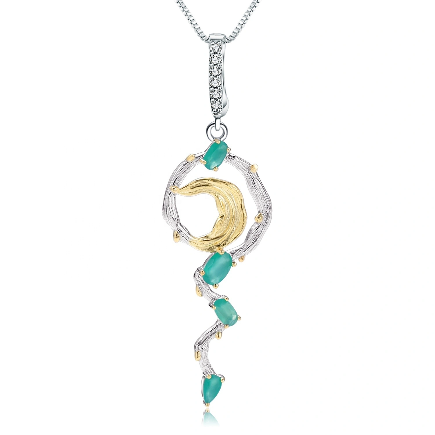 925 Sterling Silver Sleeping Beauty Turquoise Pendants för kvinnor / handgjorda ädelsten Silver Smycken Celtic Rustik Mom Presenter 1