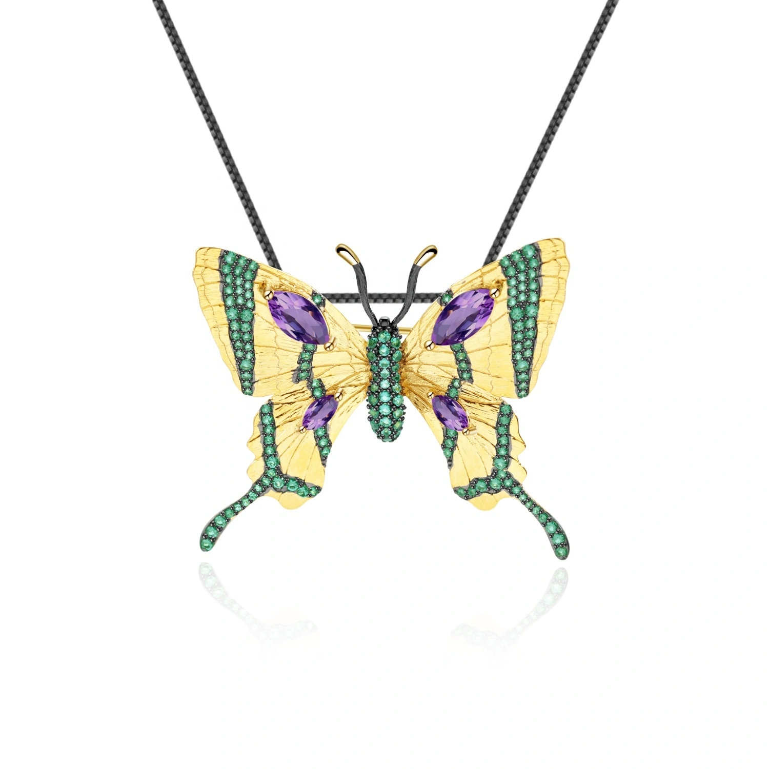 Echte amethyst ketting / rûge gemstone ketting / flinter foarm 925 sulveren amethyst pendants 1