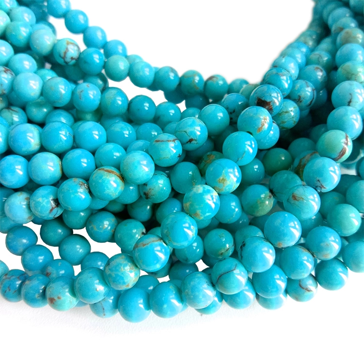 Turquoise Round Beads Natural Howlite Stone Breads Gemstone Loose Beads 1