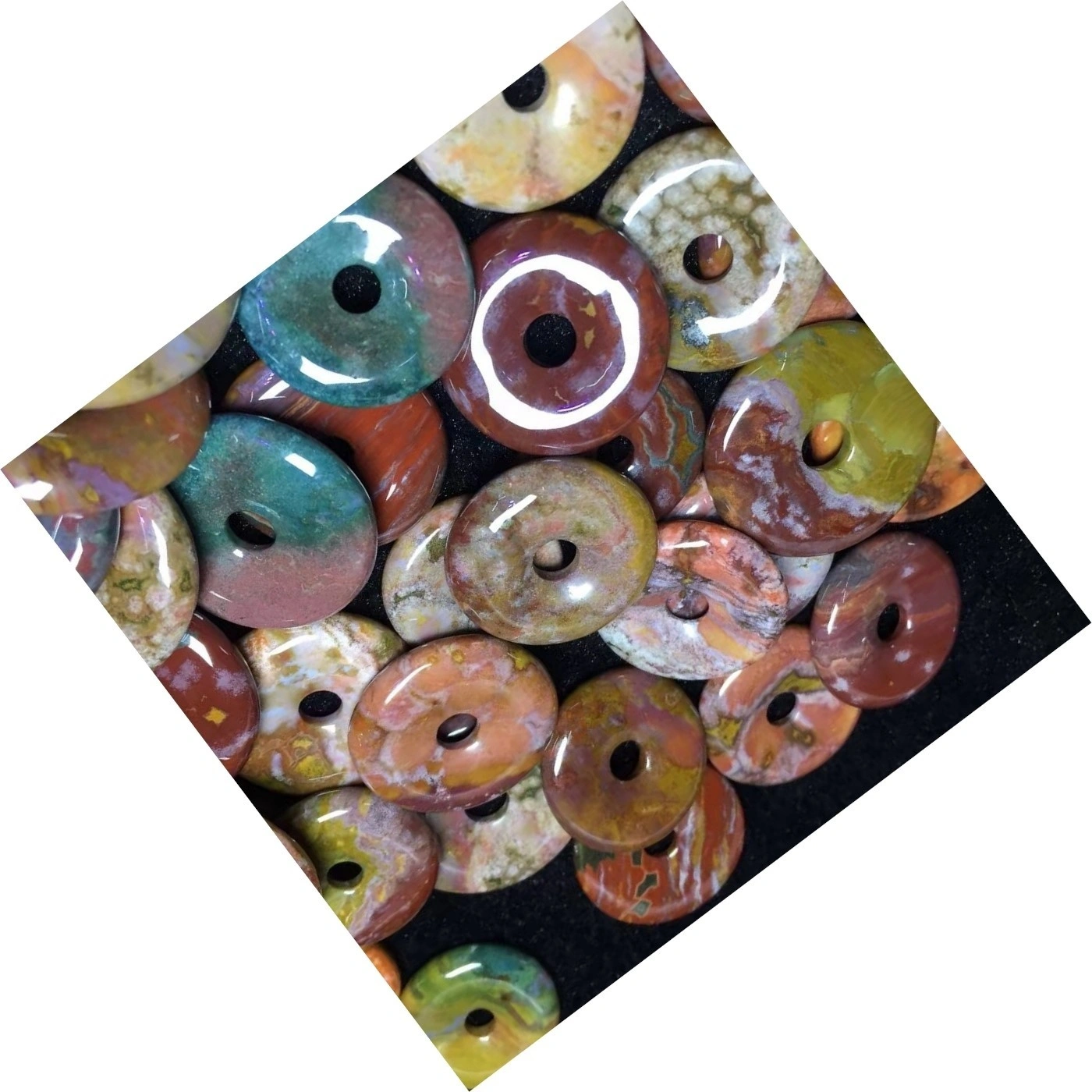 Top Sales Agate Ocean Jasper Peace Buckle Skartgripir / Velkomin Viðskiptavinur Stærð og Shape Order 1