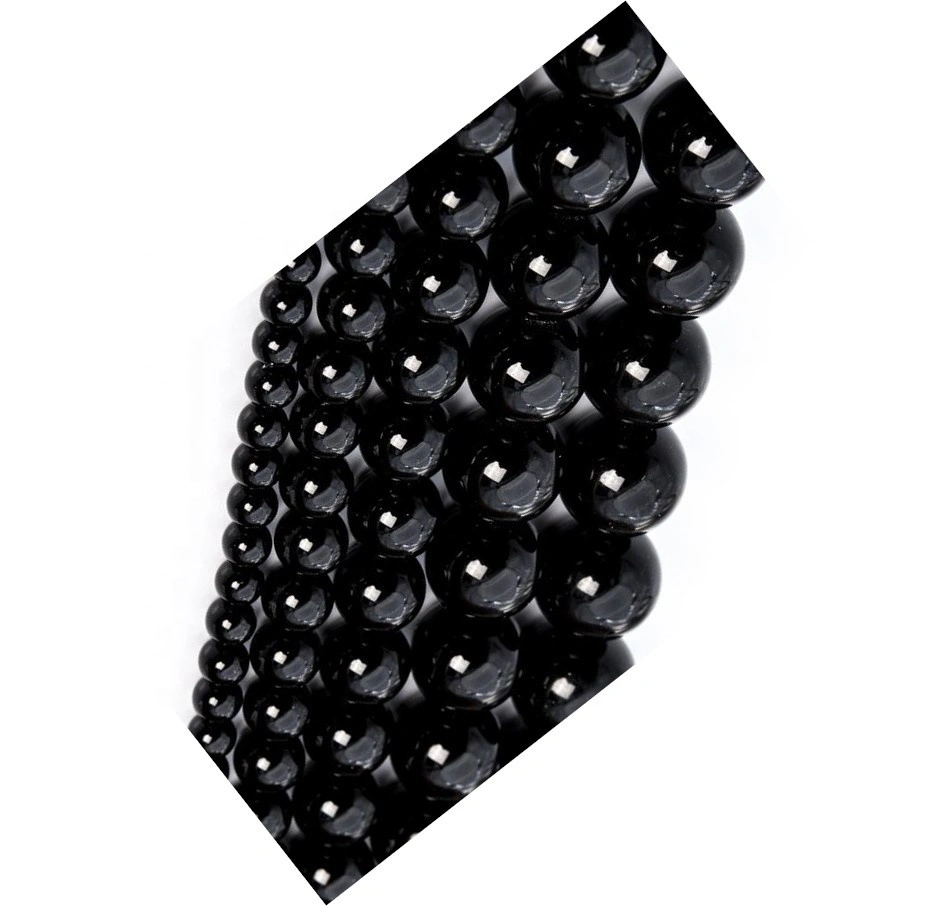 Black Agate Beads Genuine Natural Gemstone Redondo Perlas sueltas 6mm 8mm 10 mm Opciones de lote a granel 1