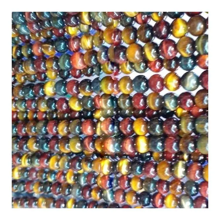 Аптовы Amazon New Product сумесь Маляўнічы Tiger Eye Natural Stone Loose Gemstone Beads 1