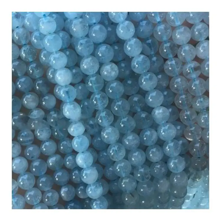 14mm Bilele Runda Rundei Aquamarine naturale de 14 mm margele pierdute 1