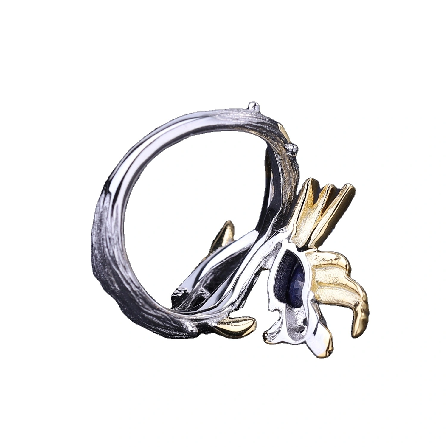 925 SERSING CONDS RURD / SAPPHIRE a me RUCUKUM RING / GOLDS GOLD GOLD 1
