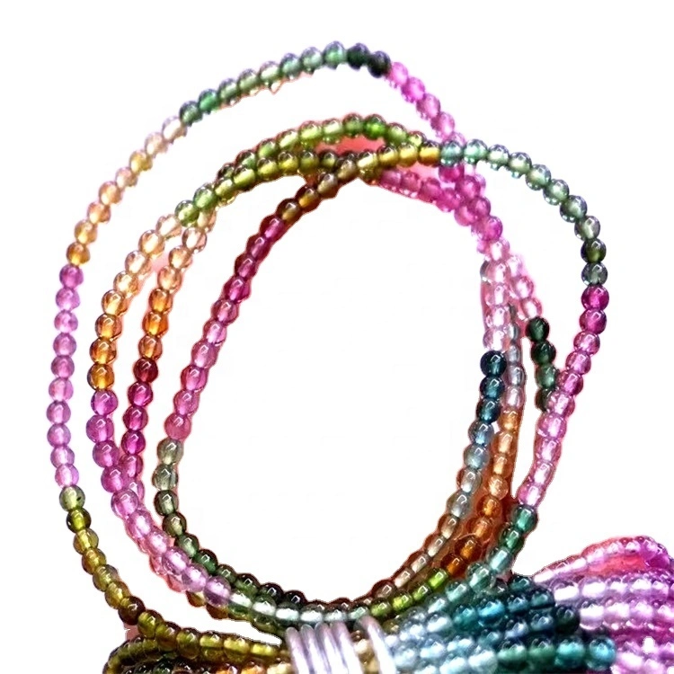 Turmalina rosa natural 6 mm 8 mm 10 mm Cuentas redondas suaves Genuinas sueltas piedras preciosas Turmalina 16 Strand 1