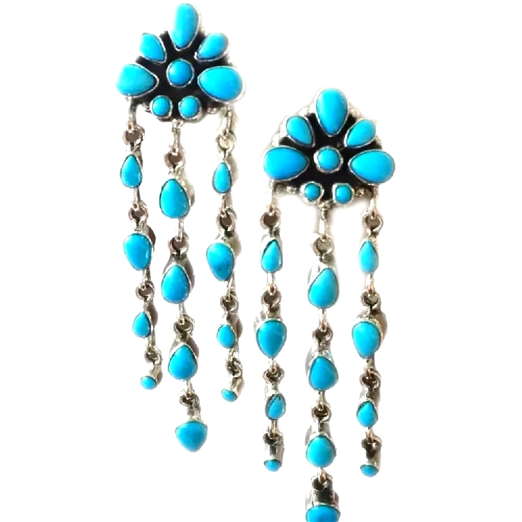Natural Turquoise Gemstone Earrings jewelry 925 Sterling Silver Solid Silver Earring 1