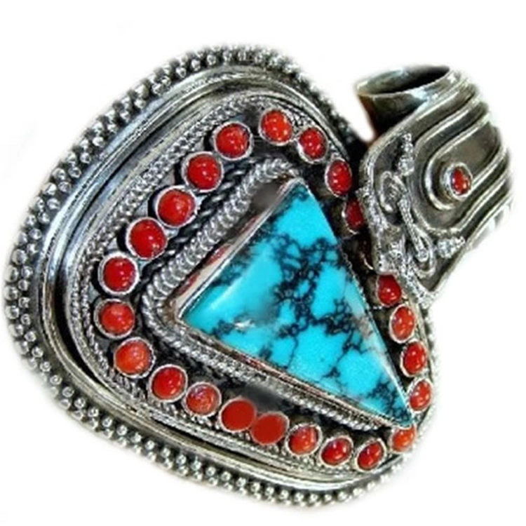 Hot Sell Personalisearje in gravable Locket Turquoise Pendant-sieraden 1