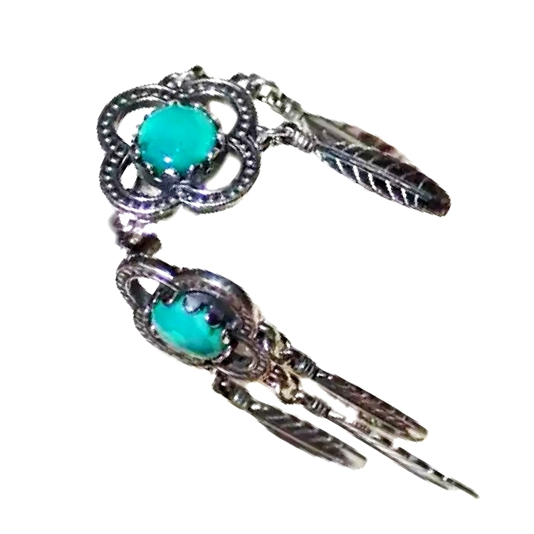 Mai ban mamaki barci kyakkyawa turquoise Gemstone tsewar tsaba 925 Azurfa na azurfa 1