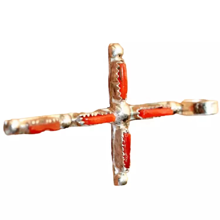 925 Sterling Silver Silver Naturiol Beauty Beauty Turquoise Cross Laval Laval Gemstone Pendant 1