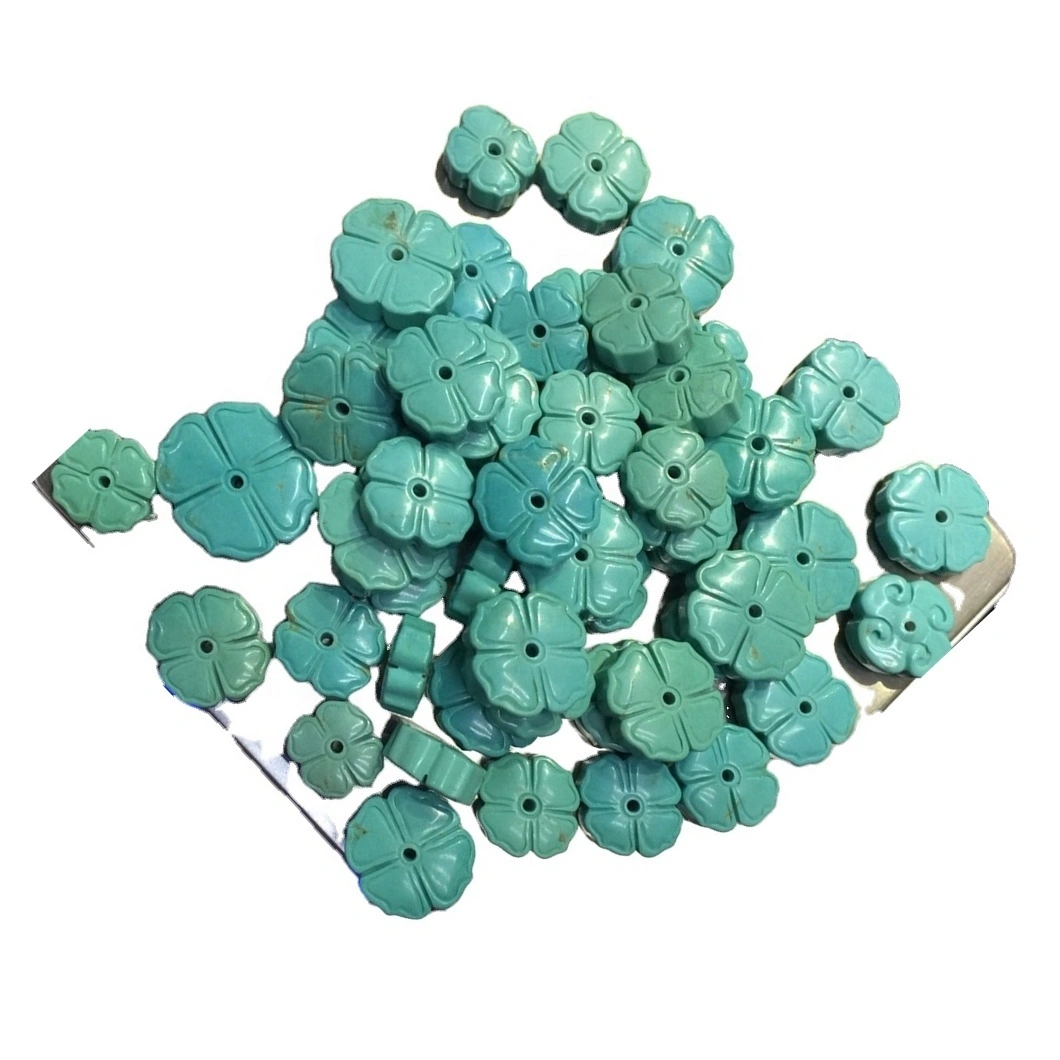 Turquoise bead crochet ua Antique Kichina Turquoise Shanga Mkono kuchonga mkufu bangili ukusanyaji 1