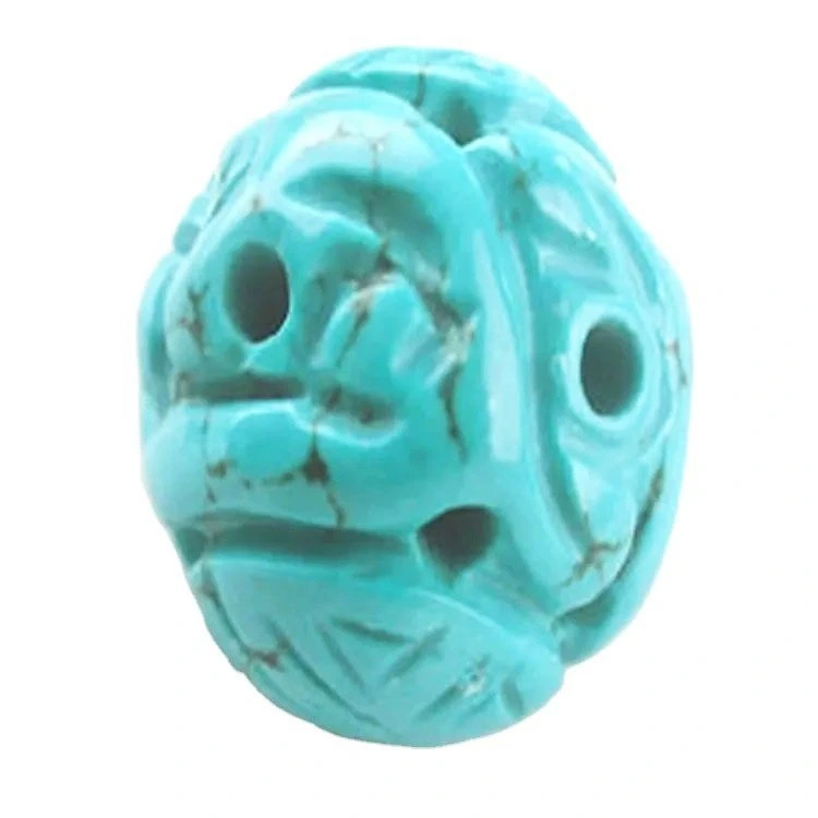 Natural Carved Turquoise Tibet Beads Echte Tibetaanske kralen Amulet snijd 1