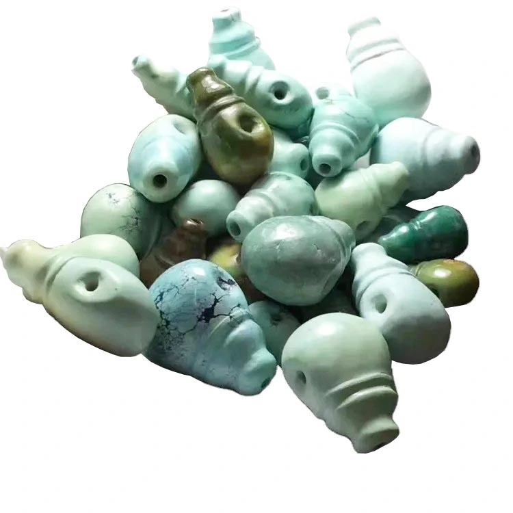 15-35mm Handmade Carved Buddha Statue Turquoise stone blue gemstone Nepal Buddha Beads Yoga 1