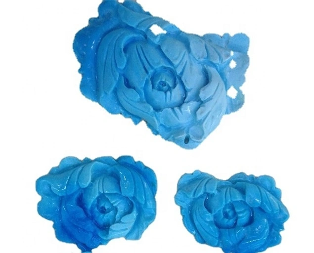 natural turquoise flower beads Arizona Turquoise Carving Flower Gemstone Beads Arizona Turquoise Carving Beads 1